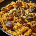 sticky honey garlic sausage pasta skillet 2026 02 03 122549 819x1024 1