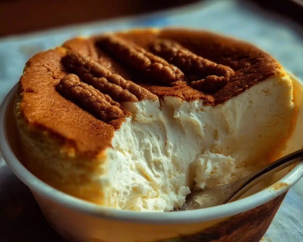 Fluffy 2-Ingredient Japanese Cheesecake topped with fresh fruits