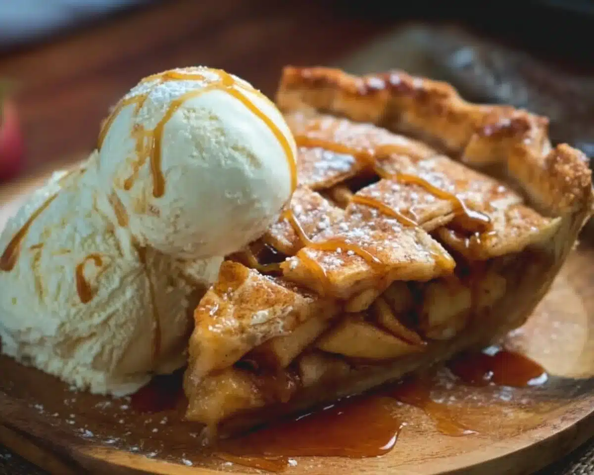 Classic Apple Pie with Caramel Ice Cream