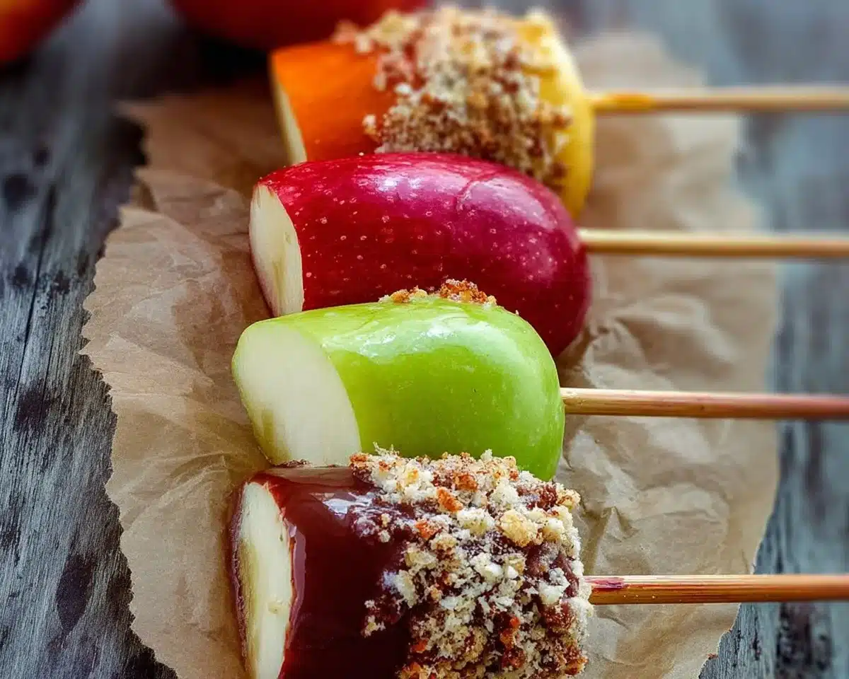 Dipped Apple Slices on a Stick