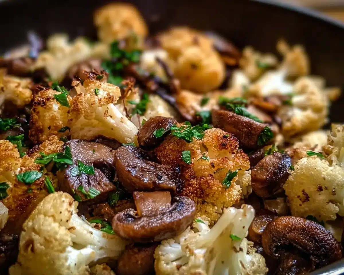 Garlic Mushrooms Cauliflower Skillet