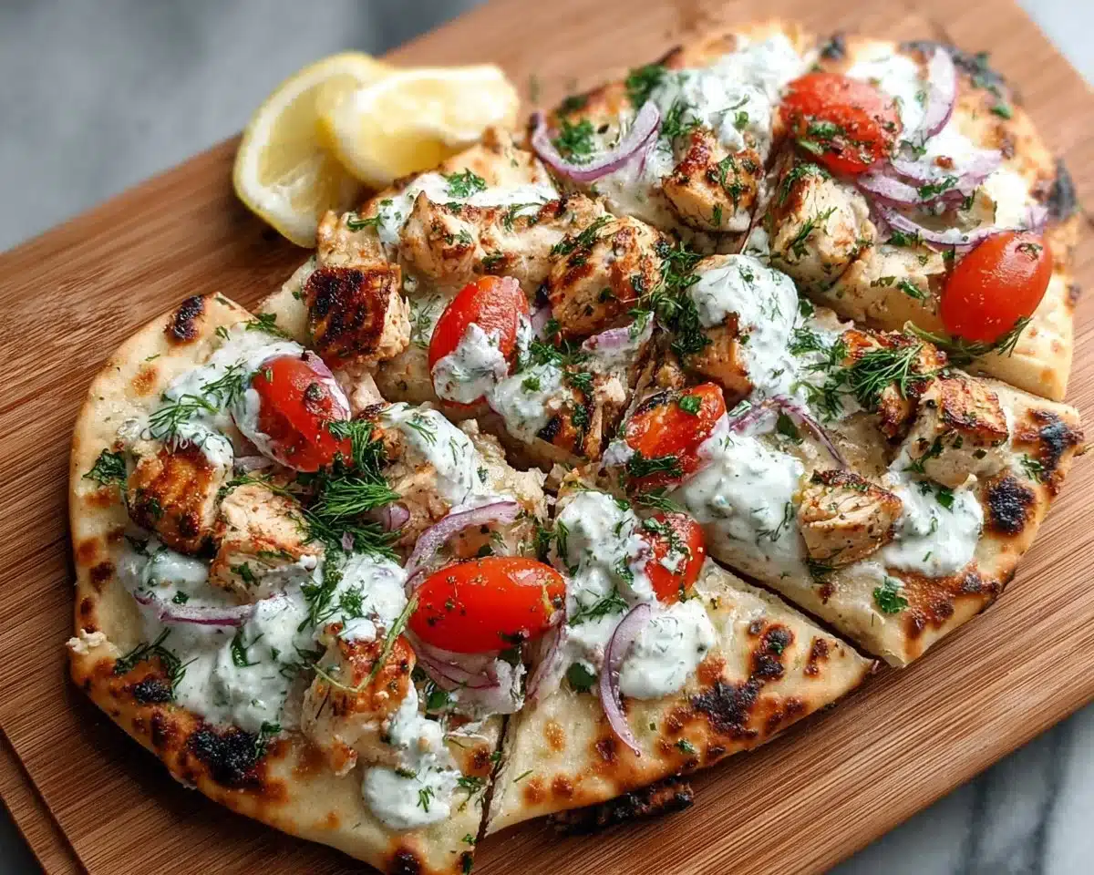 Greek Chicken Flatbread