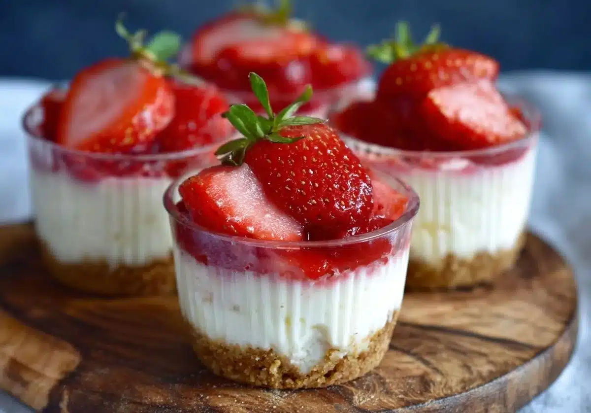 Keto Strawberry Cheesecake Cups