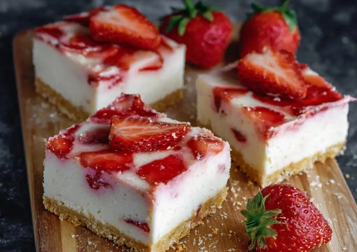 No Bake Strawberry Cheesecake Bars