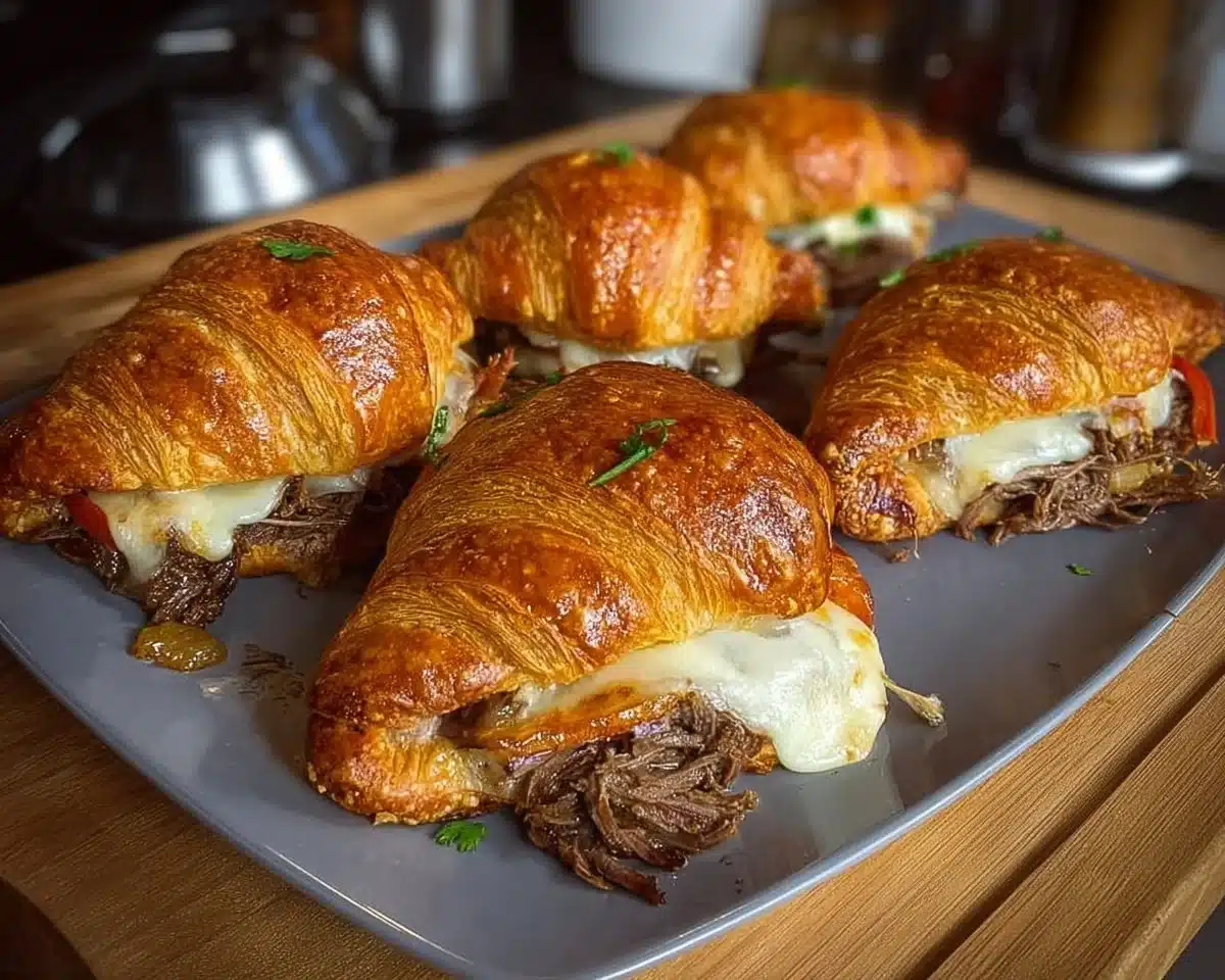 Philly Cheesesteak Croissant Melts