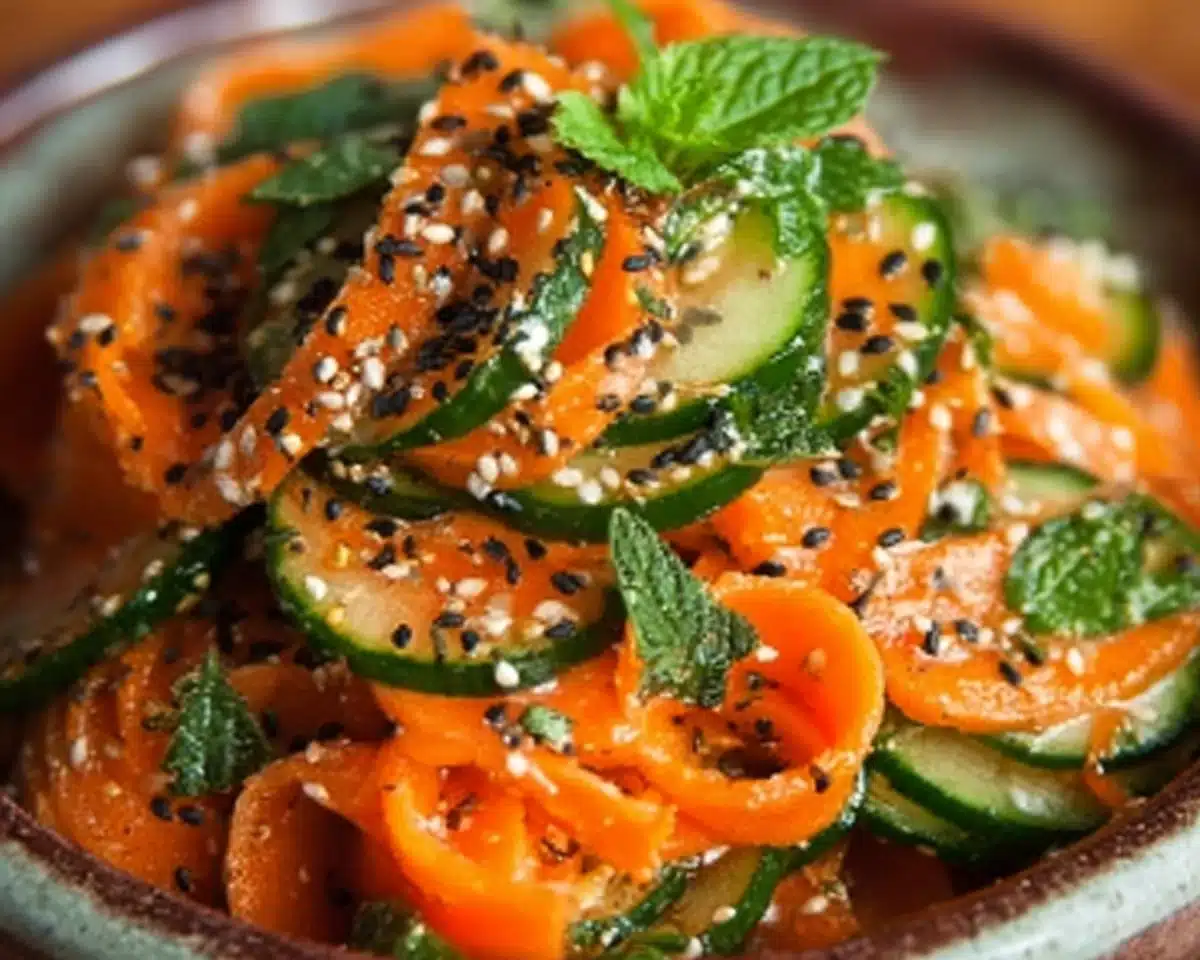 Quick Cucumber Carrot Salad with Sesame