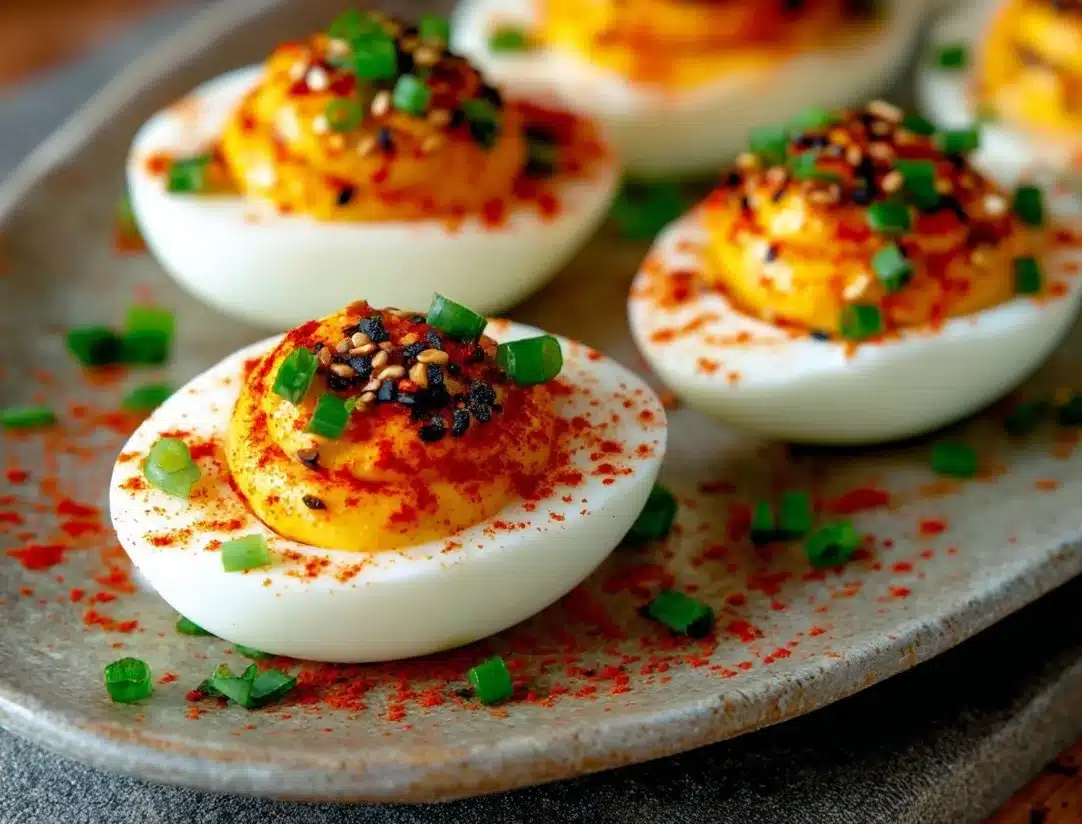 Spicy Gochujang Deviled Eggs