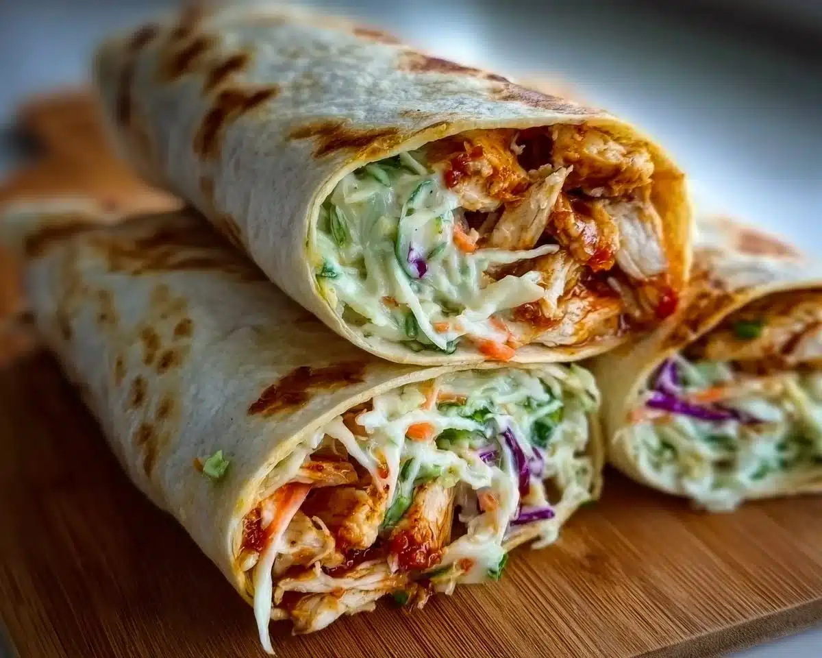 BBQ Chicken Coleslaw Wraps
