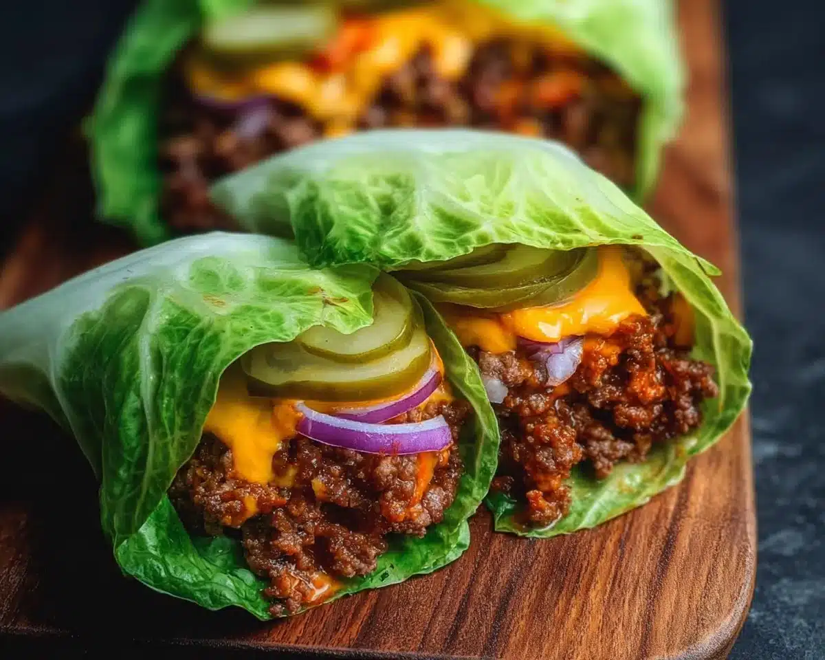 Cheeseburger Cabbage Wraps