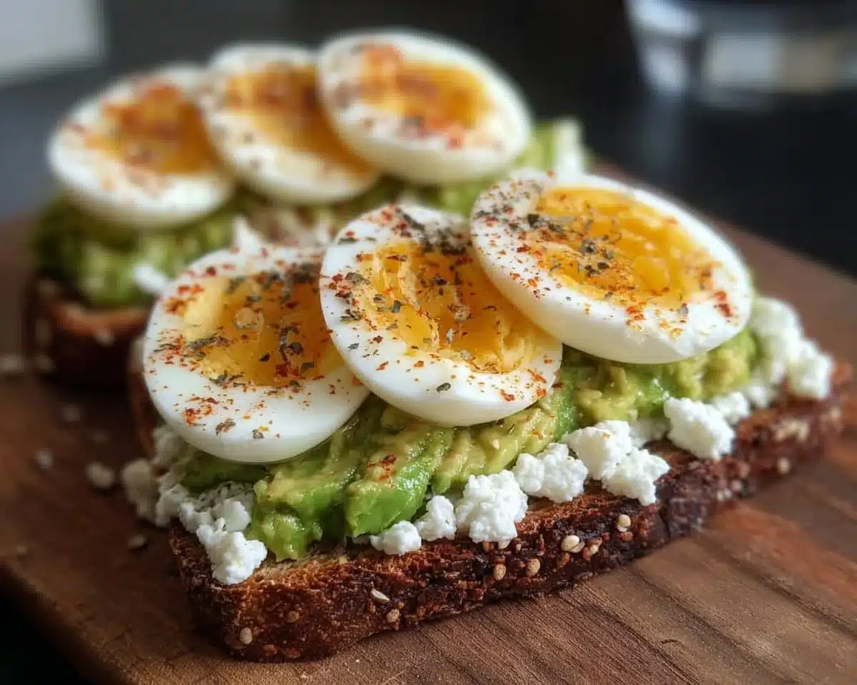 Cottage Cheese Avocado Toast with Hard-Boiled Egg