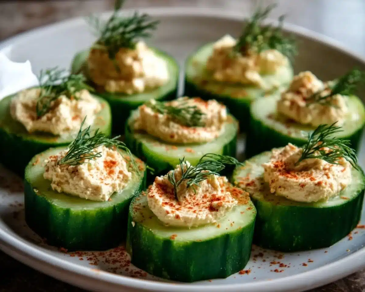 Cucumber and Hummus Bites