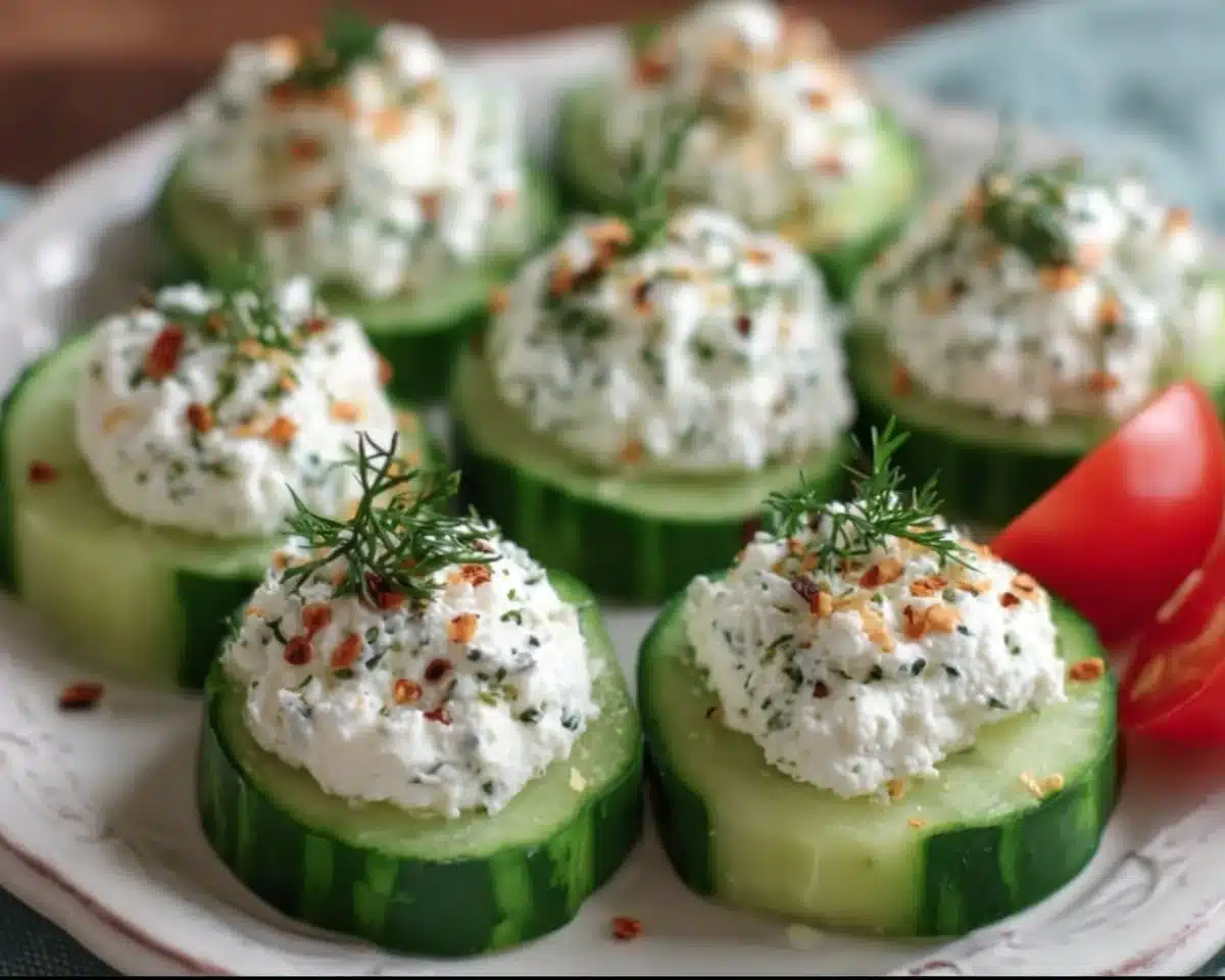 Cucumber Cottage Cheese Bites