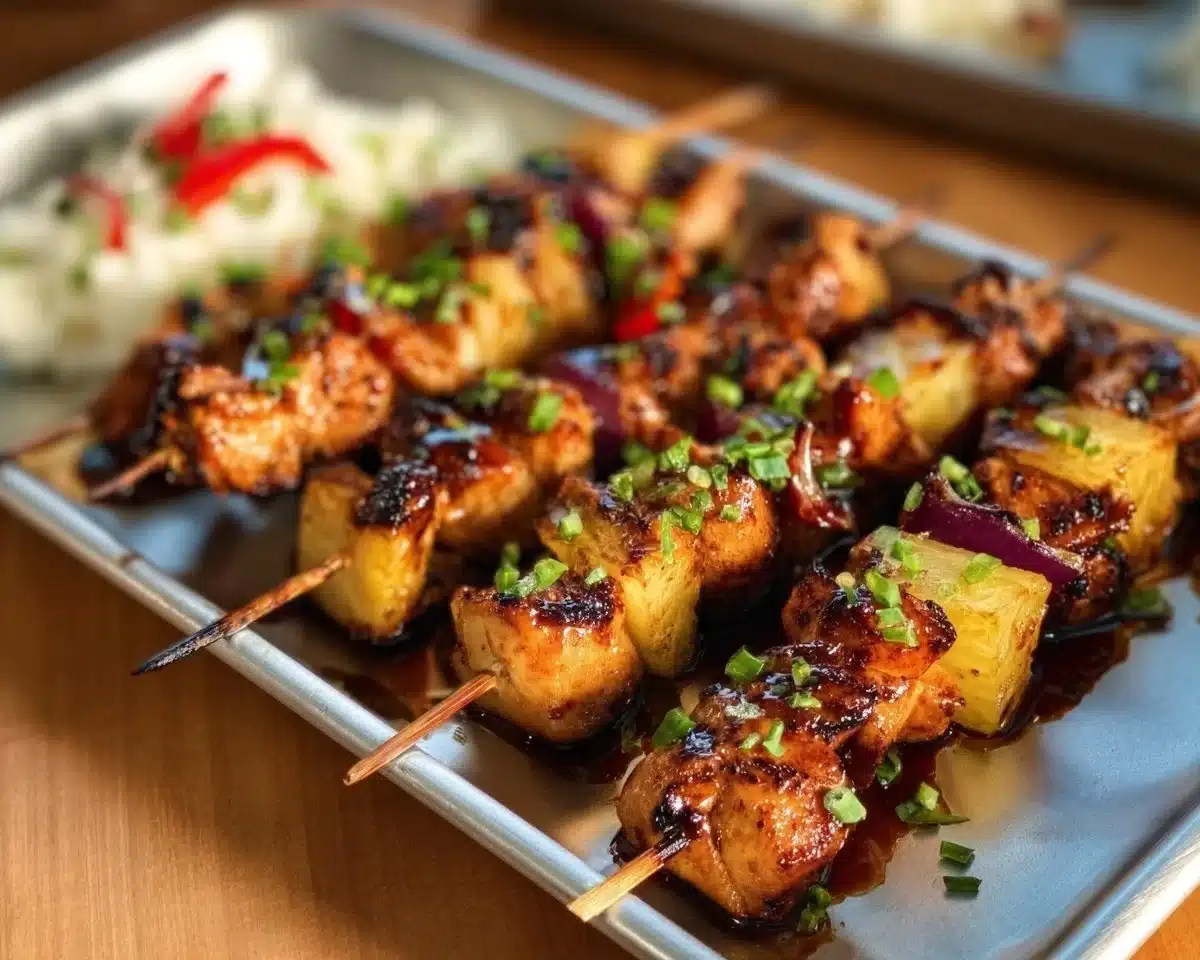 Easy Hawaiian Chicken Kabobs