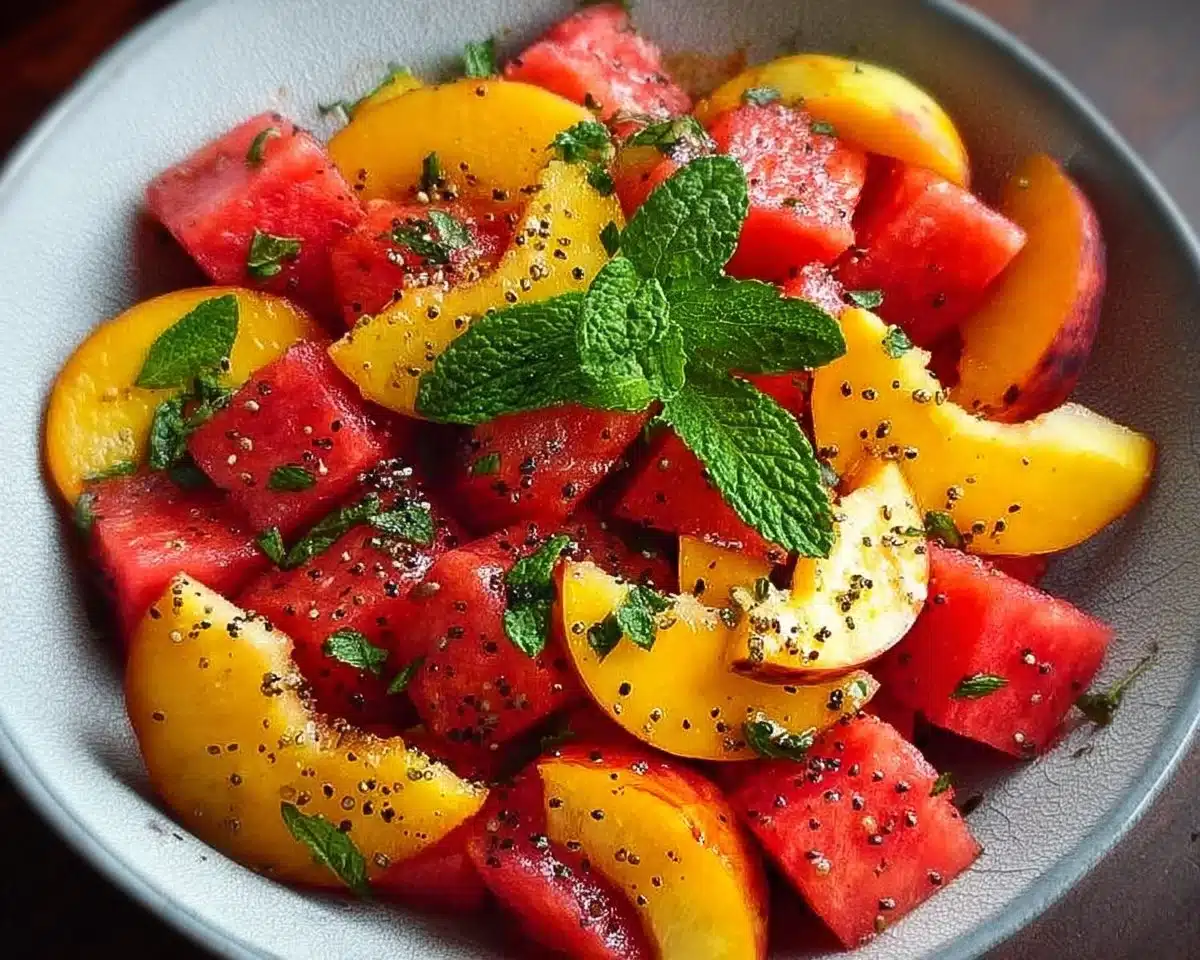 Easy Summer Peach Watermelon Salad