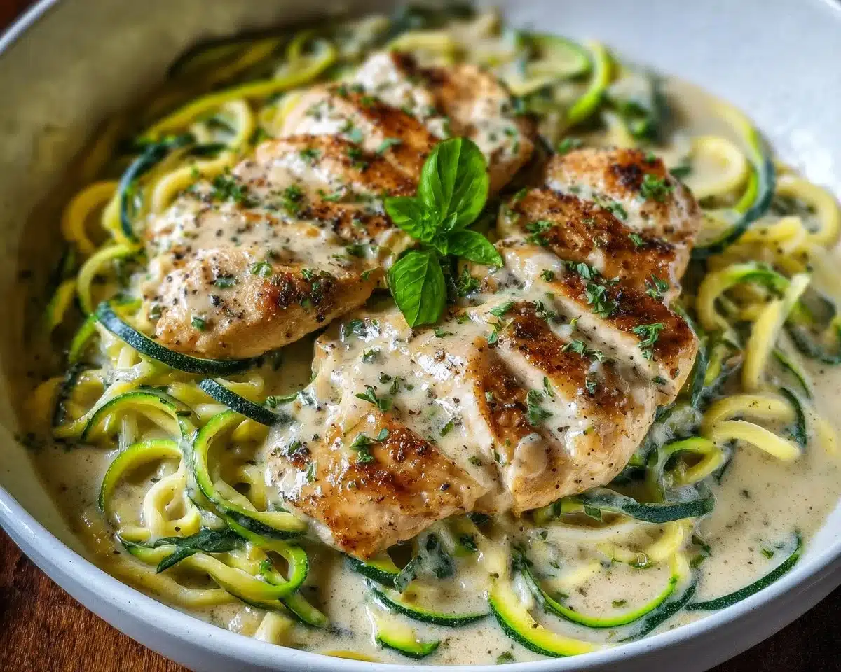 Keto Chicken Alfredo with Zoodles