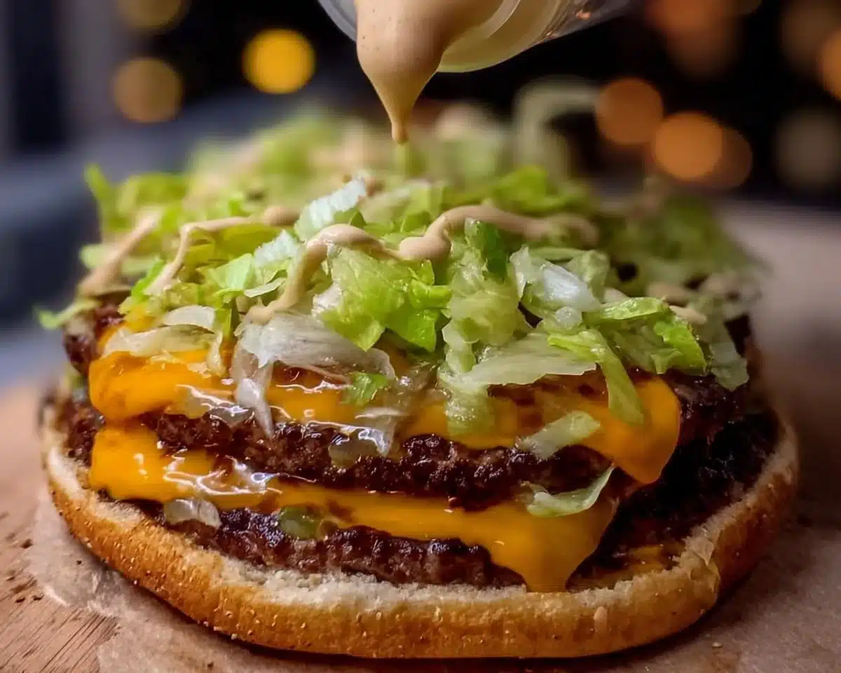 Delicious Low Carb Big Mac with fresh ingredients and low carbohydrate content