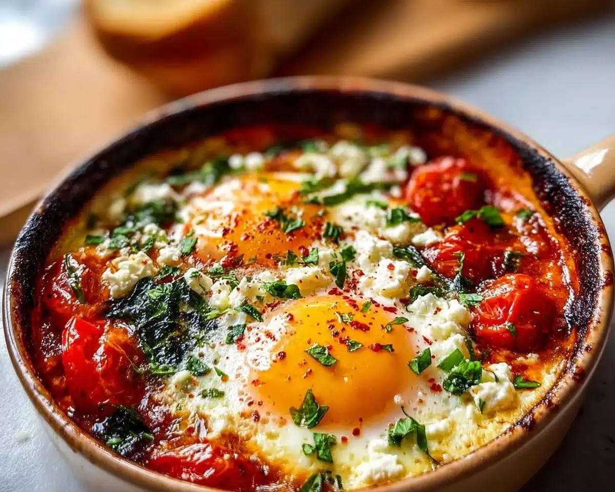 Mediterranean Baked Feta Eggs