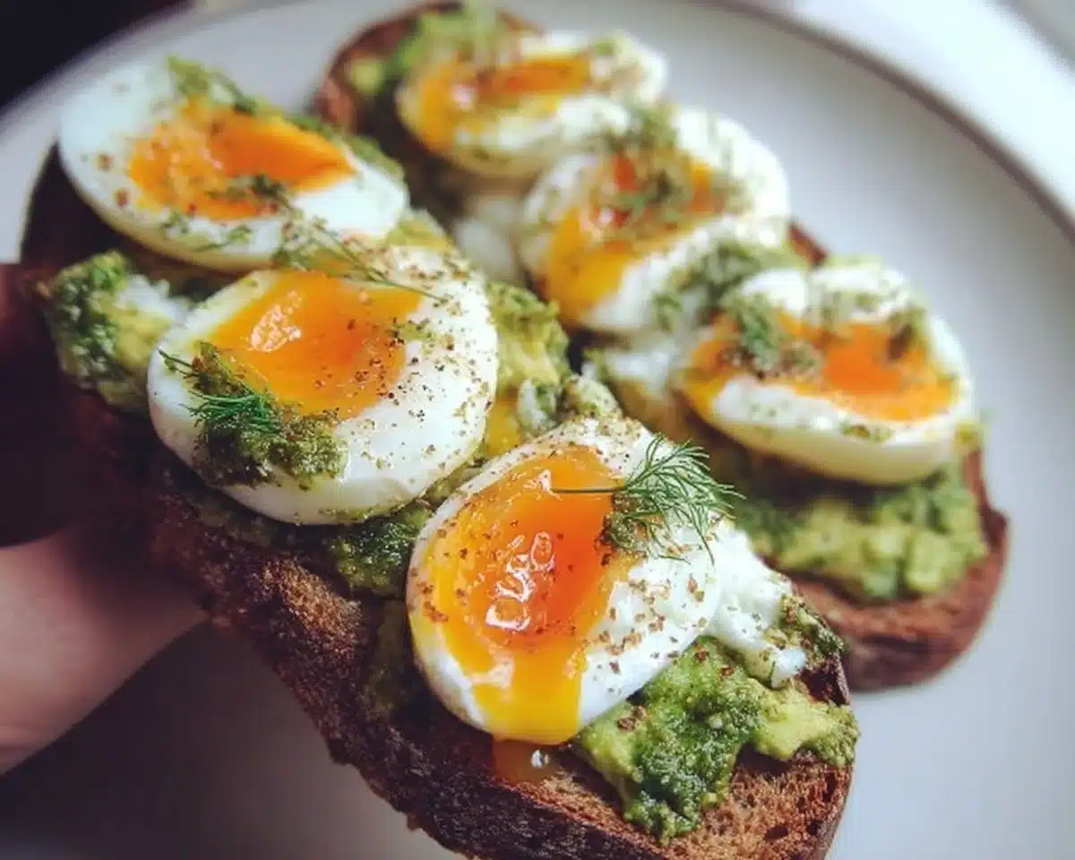 Pesto Avocado Toast with Eggs