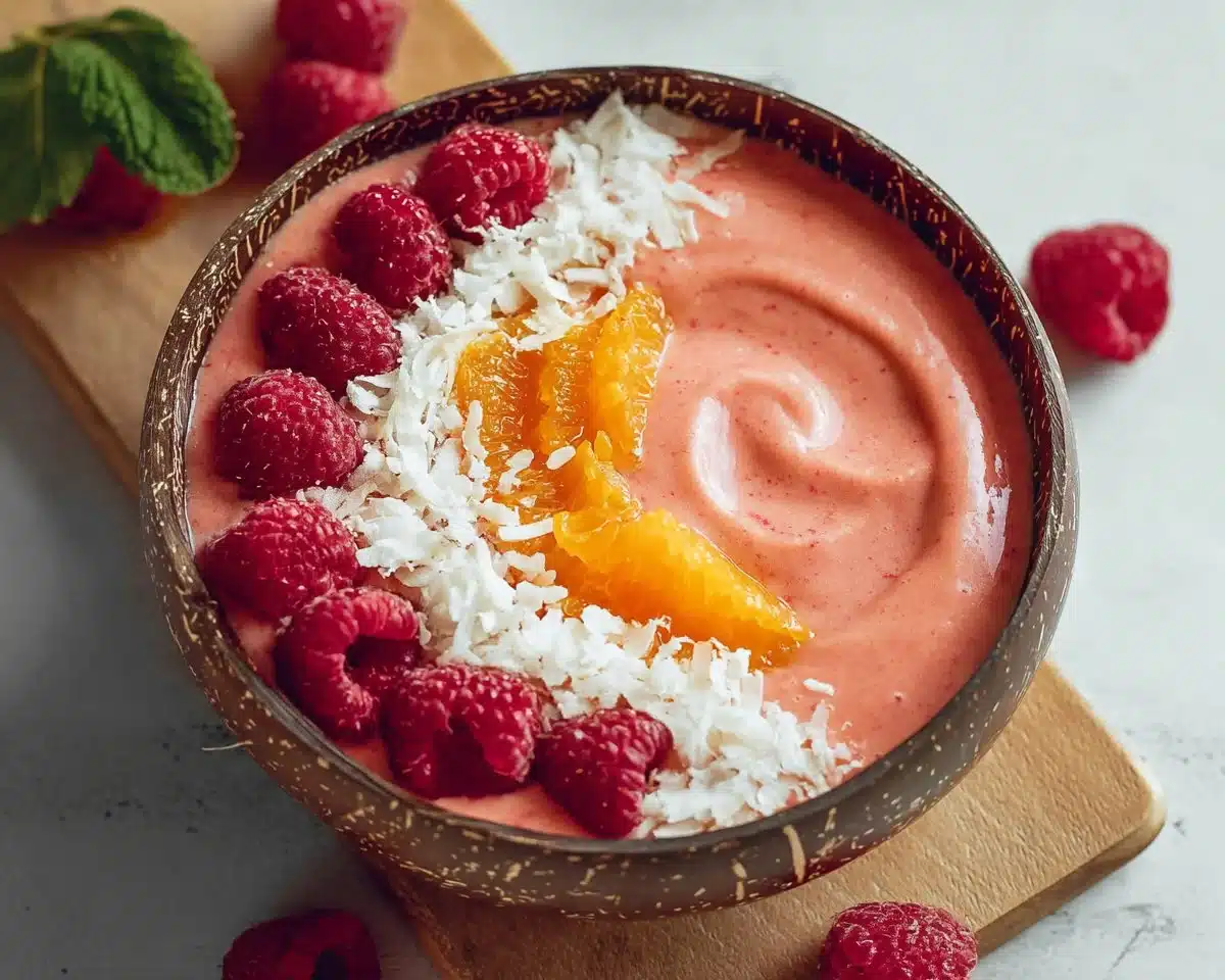 Raspberry Orange Smoothie Bowl