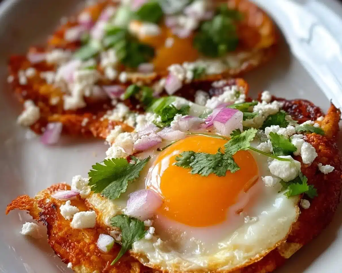 Red Chile Tostadas with Eggs