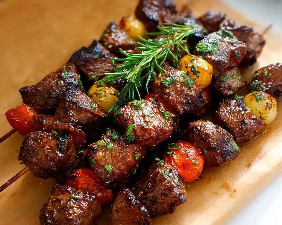Rosemary Garlic Steak Kebabs