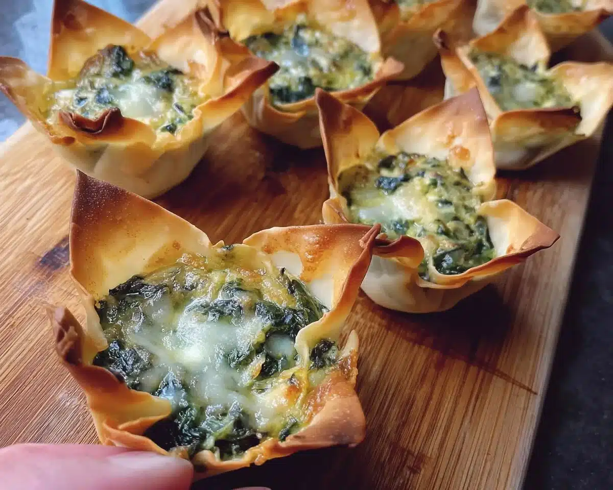 Spinach and Artichoke Wonton Cups