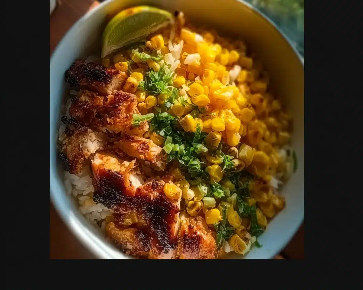 Street Corn Chicken Rice Bowl