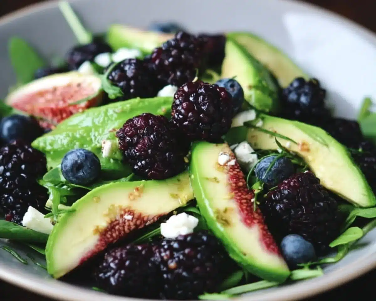 Fresh Blackberry Avocado Salad with vibrant berries and creamy avocado slices.