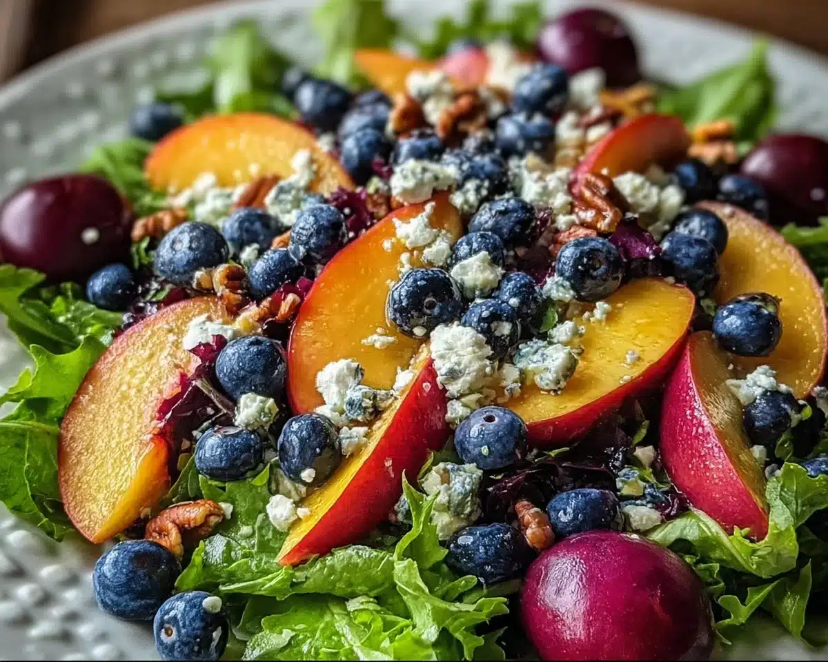 Blueberry Peach Feta Salad