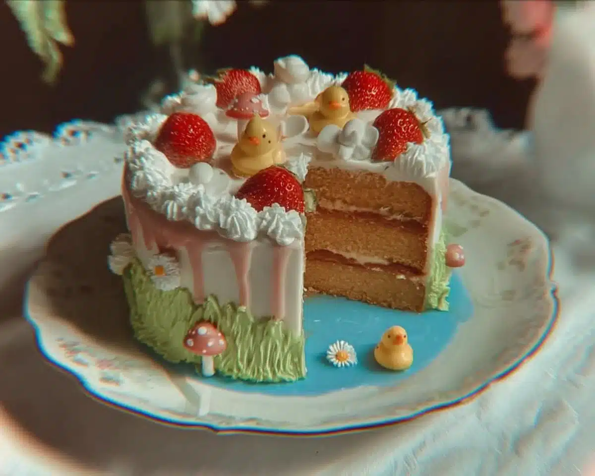 cake strawberry mushroom heart