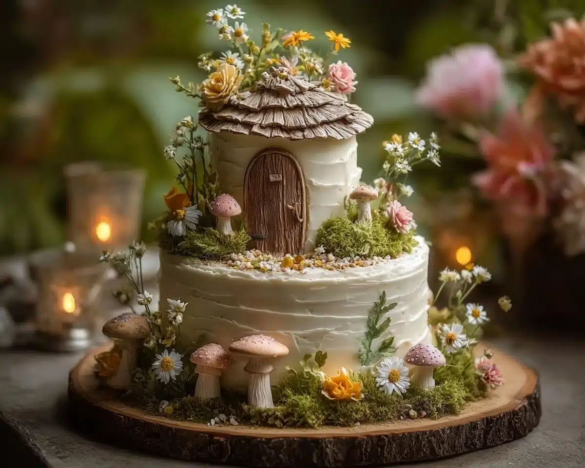 2-tier Enchanted Forest Cake for weddings and garden-themed parties