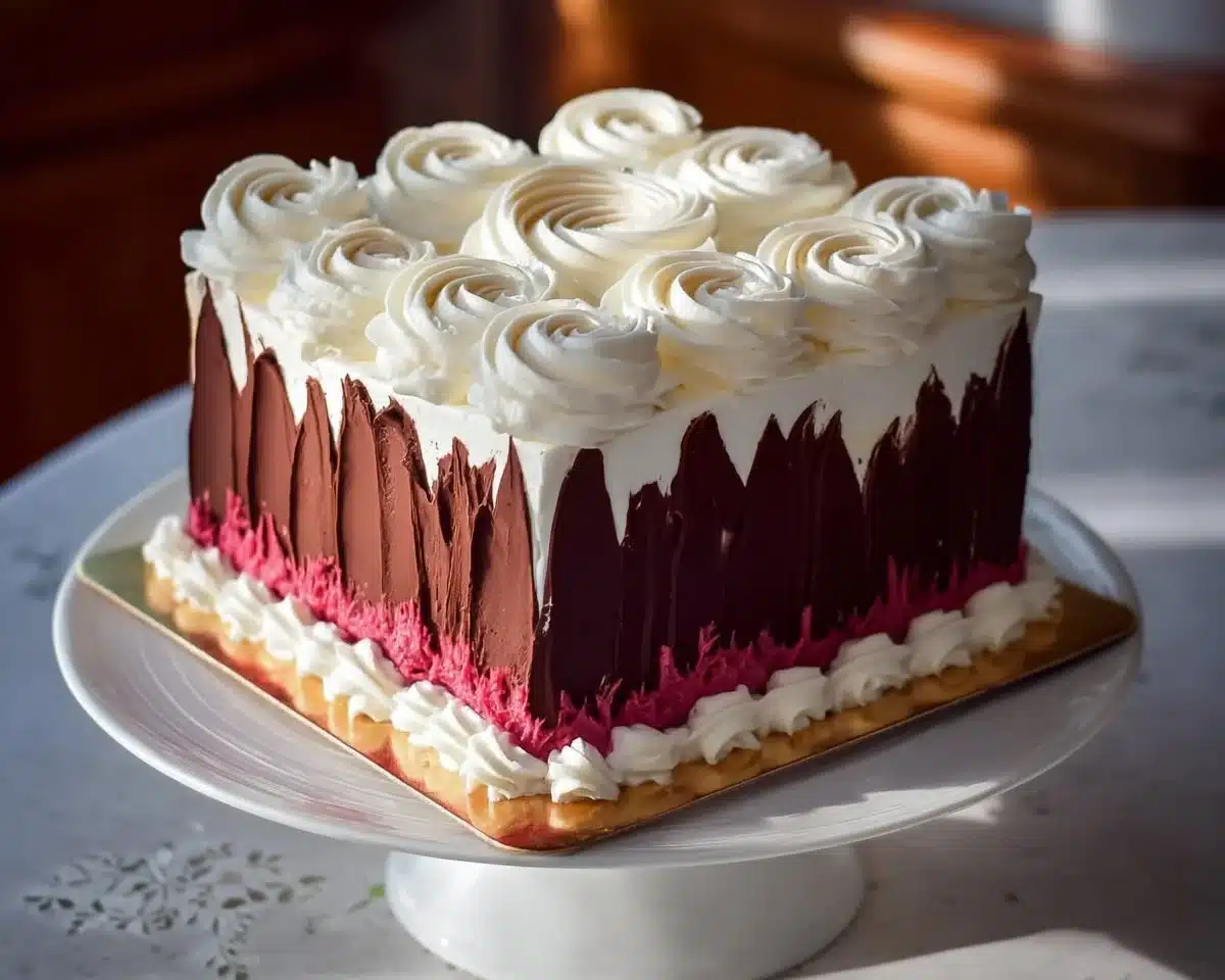 Iced square cake | Chocolate cake decoration, Unique birthday cakes, Beautiful cakes