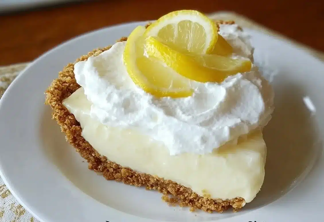 No-Bake Sugar-Free Lemon Pie Delight with fresh lemons and whipped topping