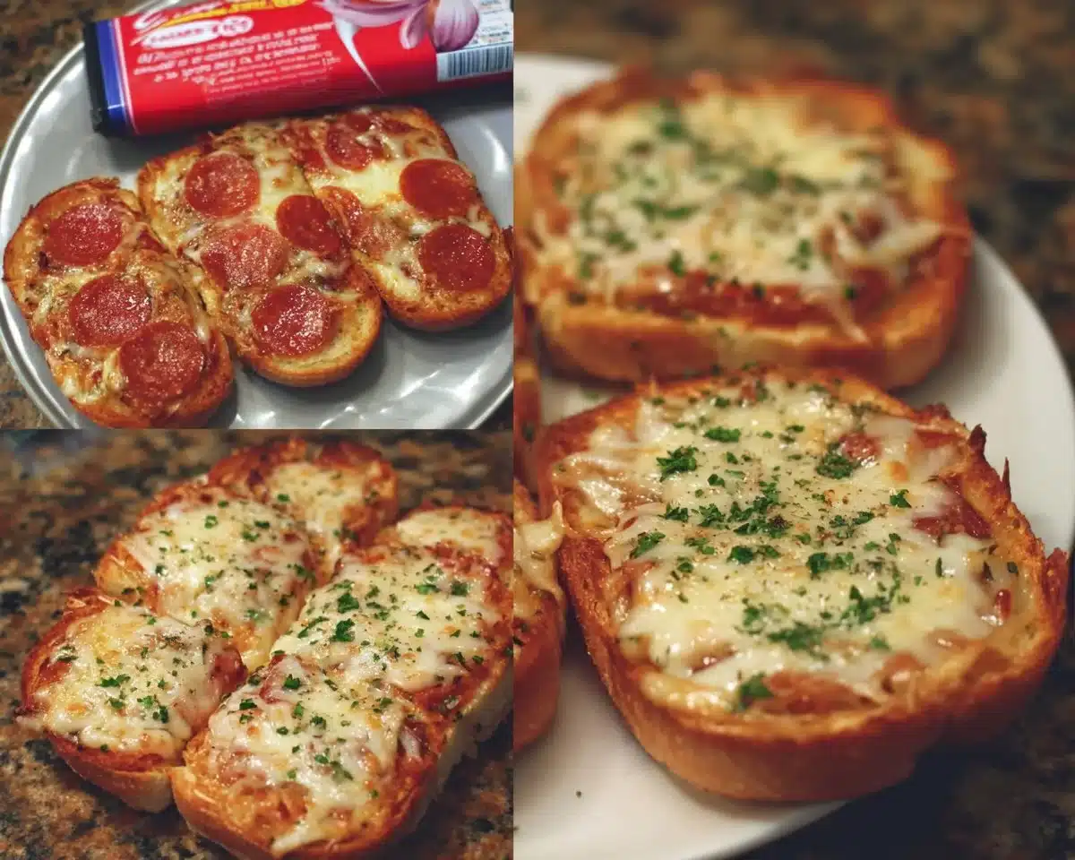 Quick & Easy Mini Garlic Toast Pizzas