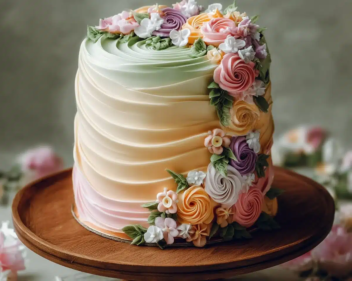 Beautifully decorated birthday cake with frosting showcasing creative cake decoration ideas.