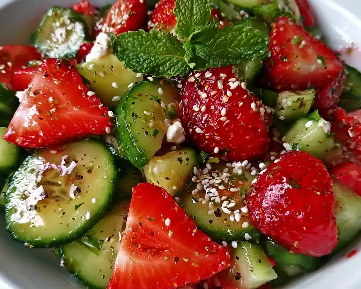 Crisp Cucumber Strawberry Salad