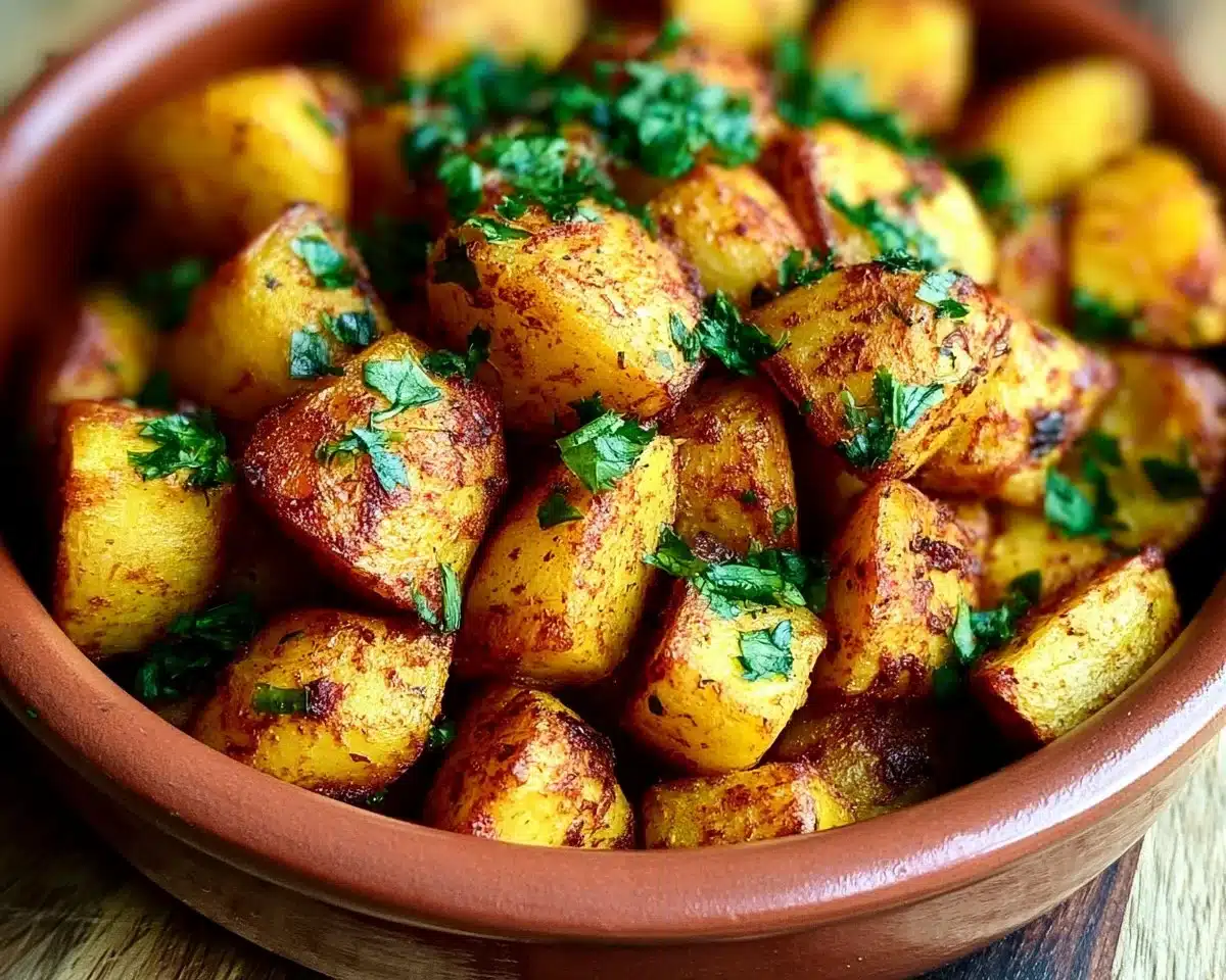 Delicious Moroccan roasted potatoes seasoned with spices