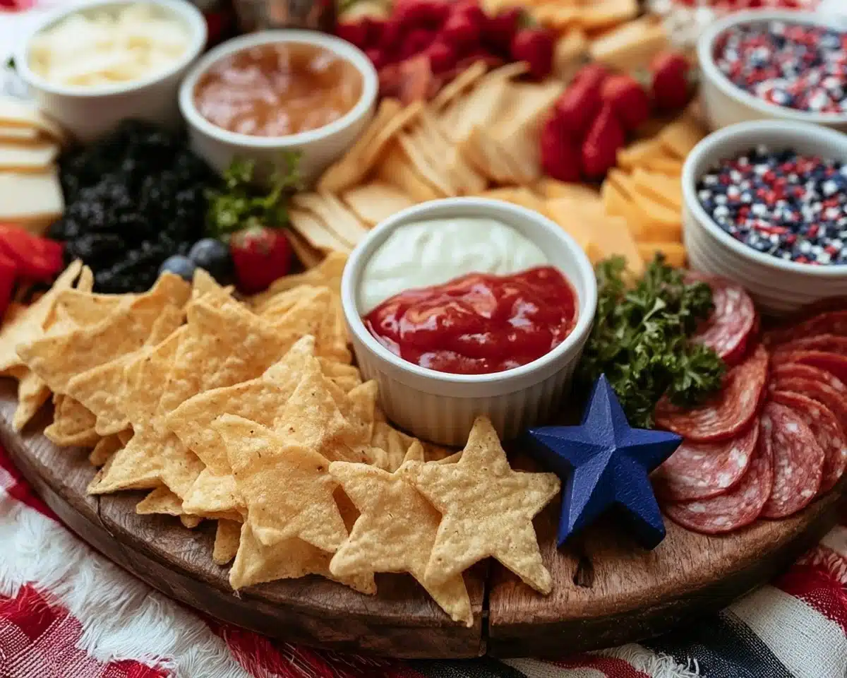25 patriotic charcuterie board ideas with red, white, and blue snacks