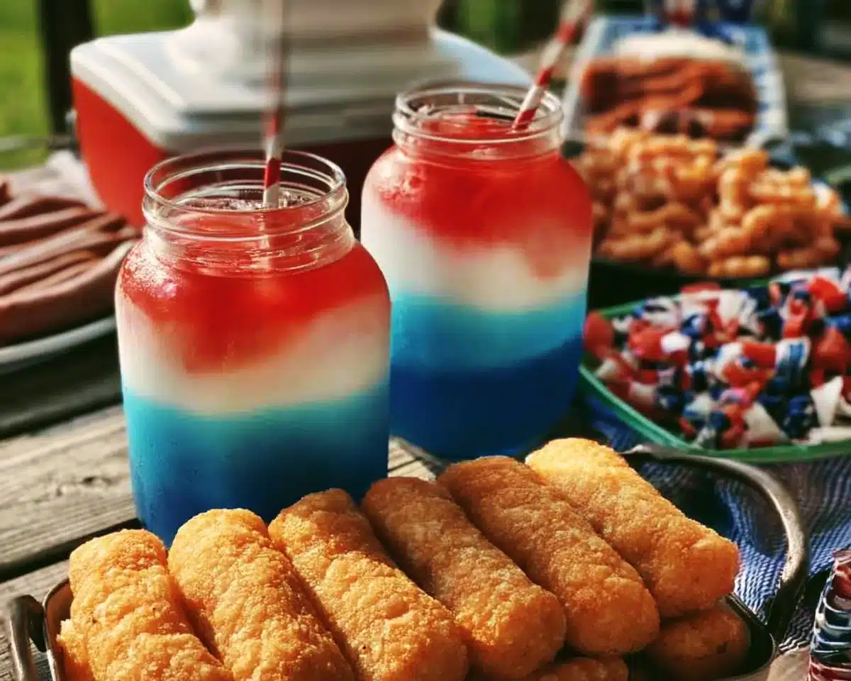 Delicious potluck food ideas for a 4th of July outdoor picnic party crowd.