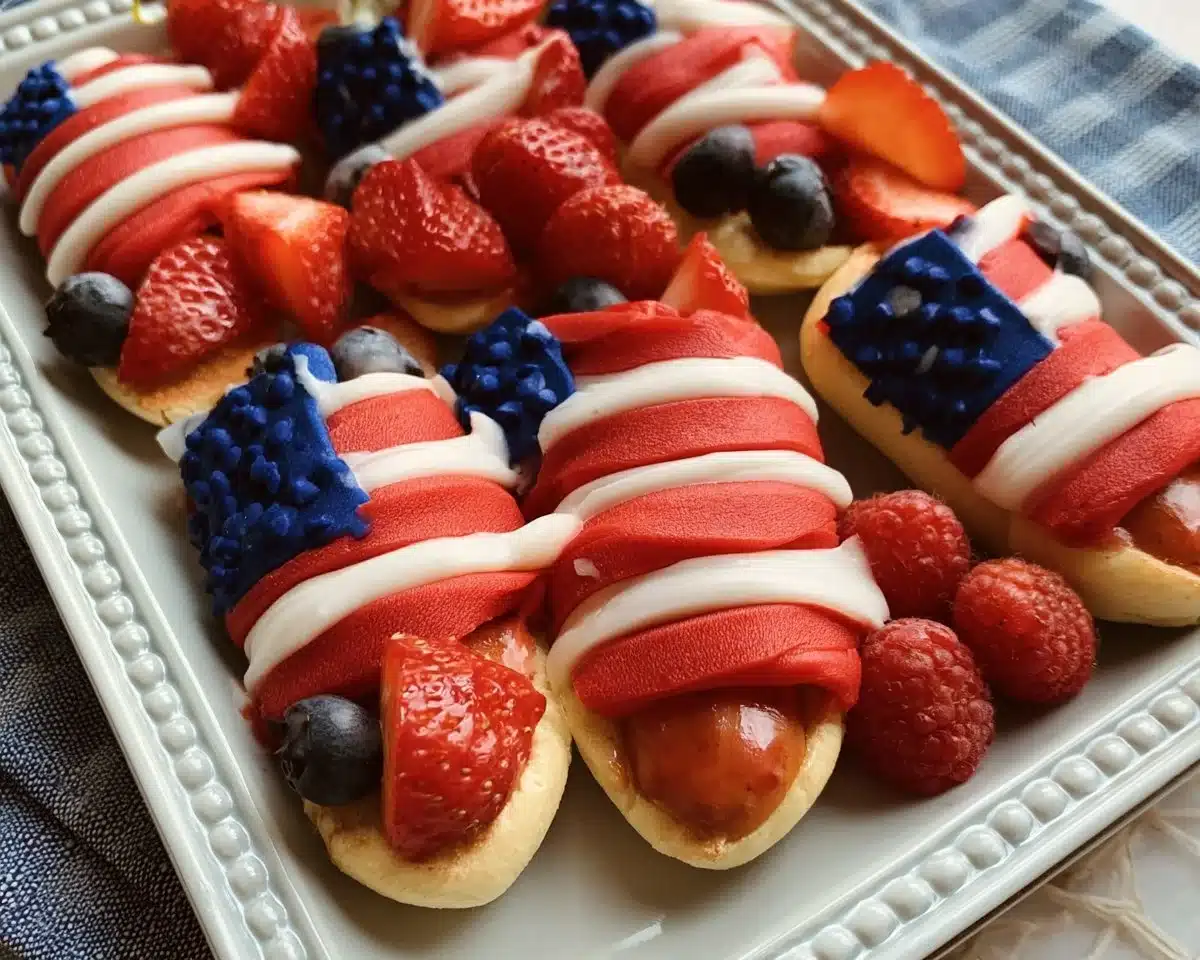 Cute patriotic finger foods for festive celebrations with red, white, and blue themes