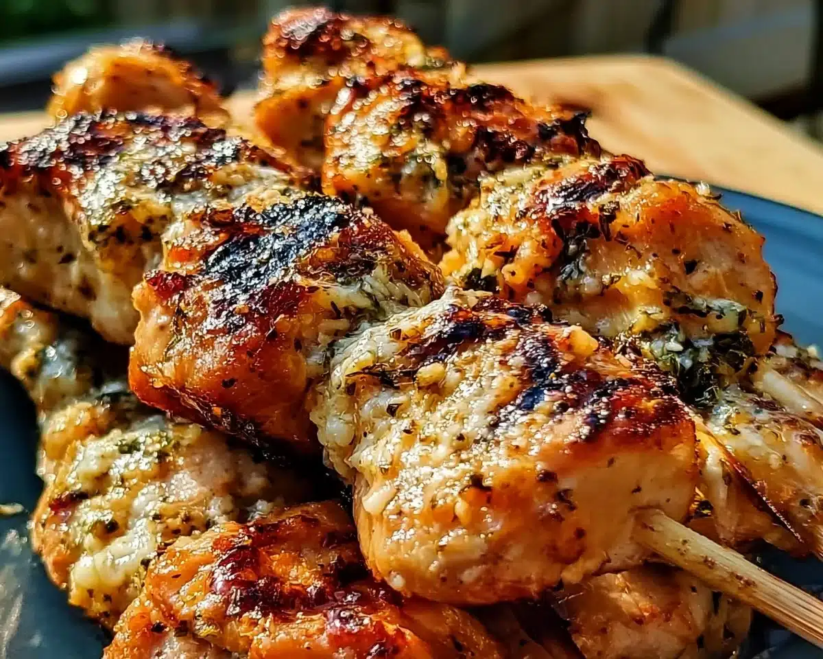 Savory Garlic Parmesan Chicken Skewers