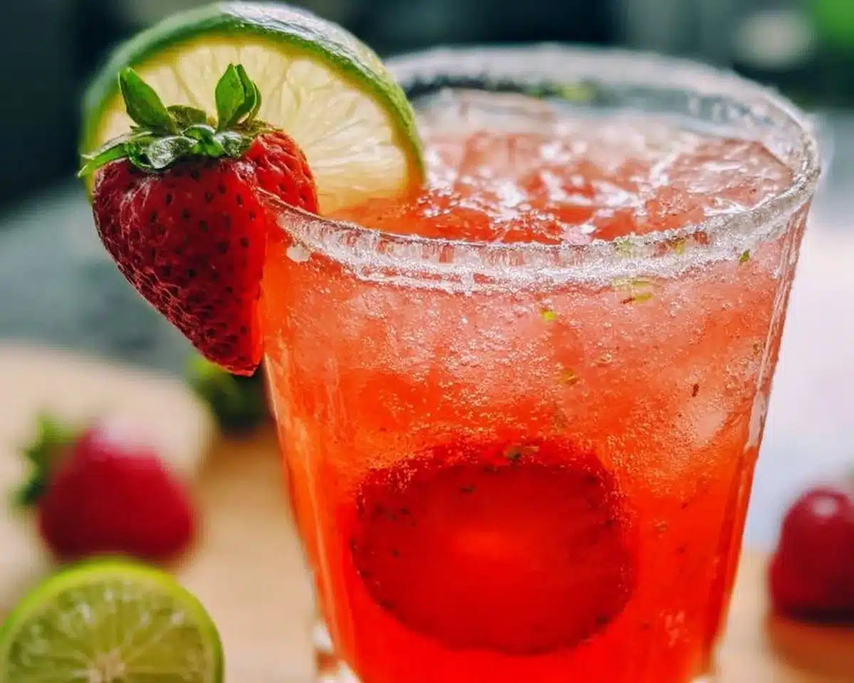 Strawberry Lime Mocktail Margarita