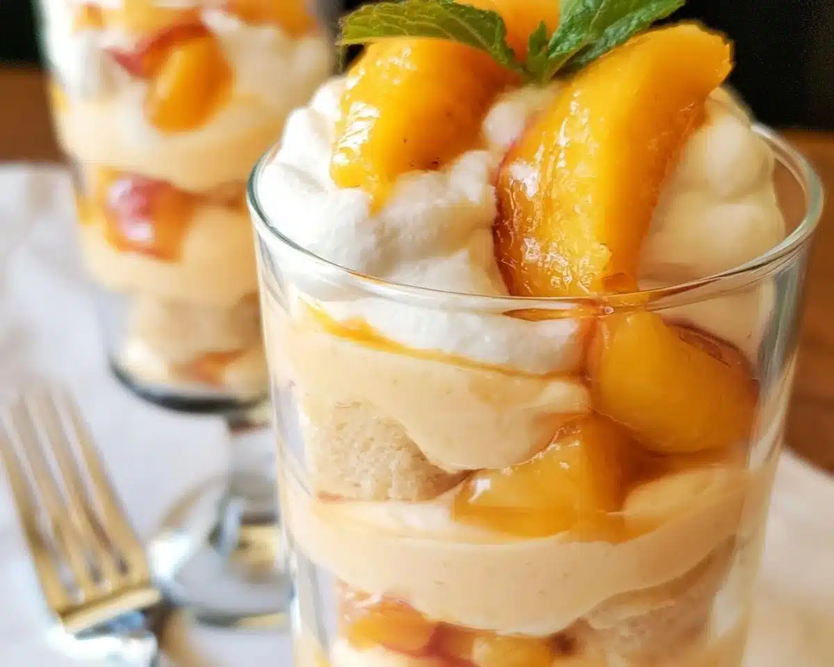 Summer Peach Mousse Trifles